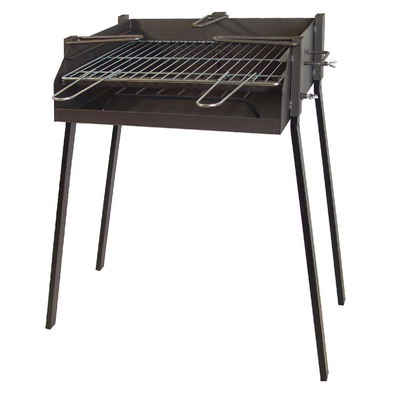 ▷ Barbacoa rectangular de leña y carbón con soporte para paellas y parrilla  Imex El Zorro 