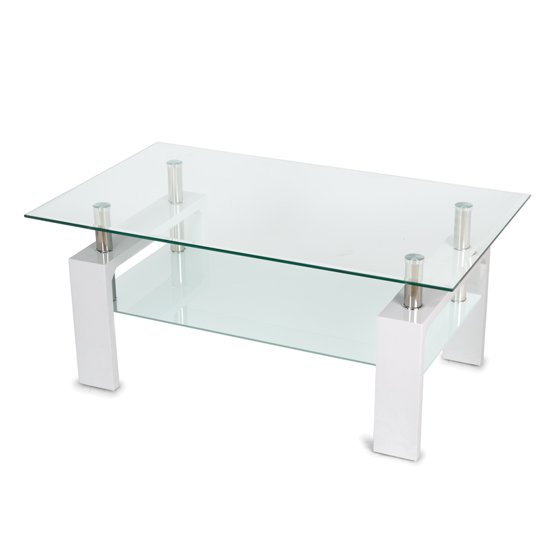 Mesa de Centro de Cristal con Revisteros Modelo GLASS