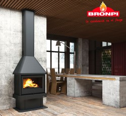 Chimenea Bronpi Metálica frontal con turbina Lisboa