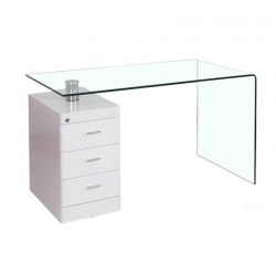 Mesa de oficina con cristal curvado modelo Artemisa