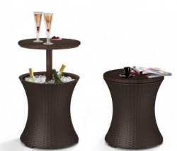 mesa nevera cool bar marron