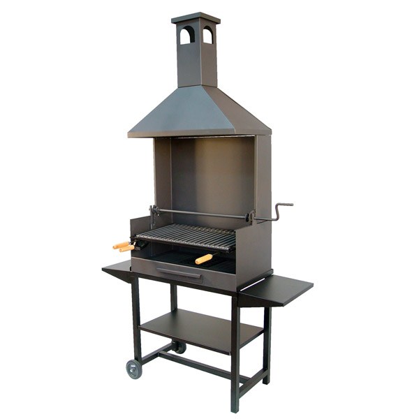 Barbacoa chimenea con ruedas 72x40cm