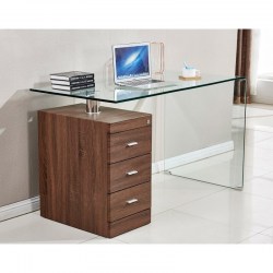 Mesa de oficina con cristal curvado modelo Artemisa