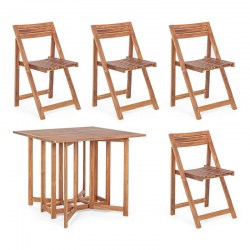 set de mesa y sillas de jardin de madera noemi de bizzotto