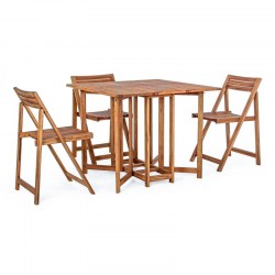 set de mesa y sillas de jardin de madera noemi de bizzotto