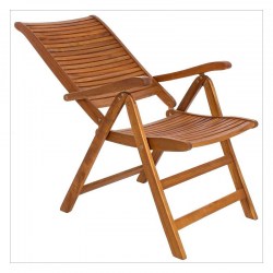 silla de jardin de madera con posiciones noemi de bizzotto