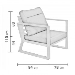 Sillón de jardín reclinable Bolonia 19 de Hevea