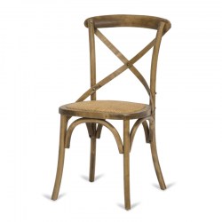 Silla vintage en madera de abedul y rattan modelo Viena Importa Home